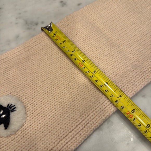 Irelandseye 100% Pure New Lambswool Scarf Pink Sheep Applique Fringe - Picture 3 of 6